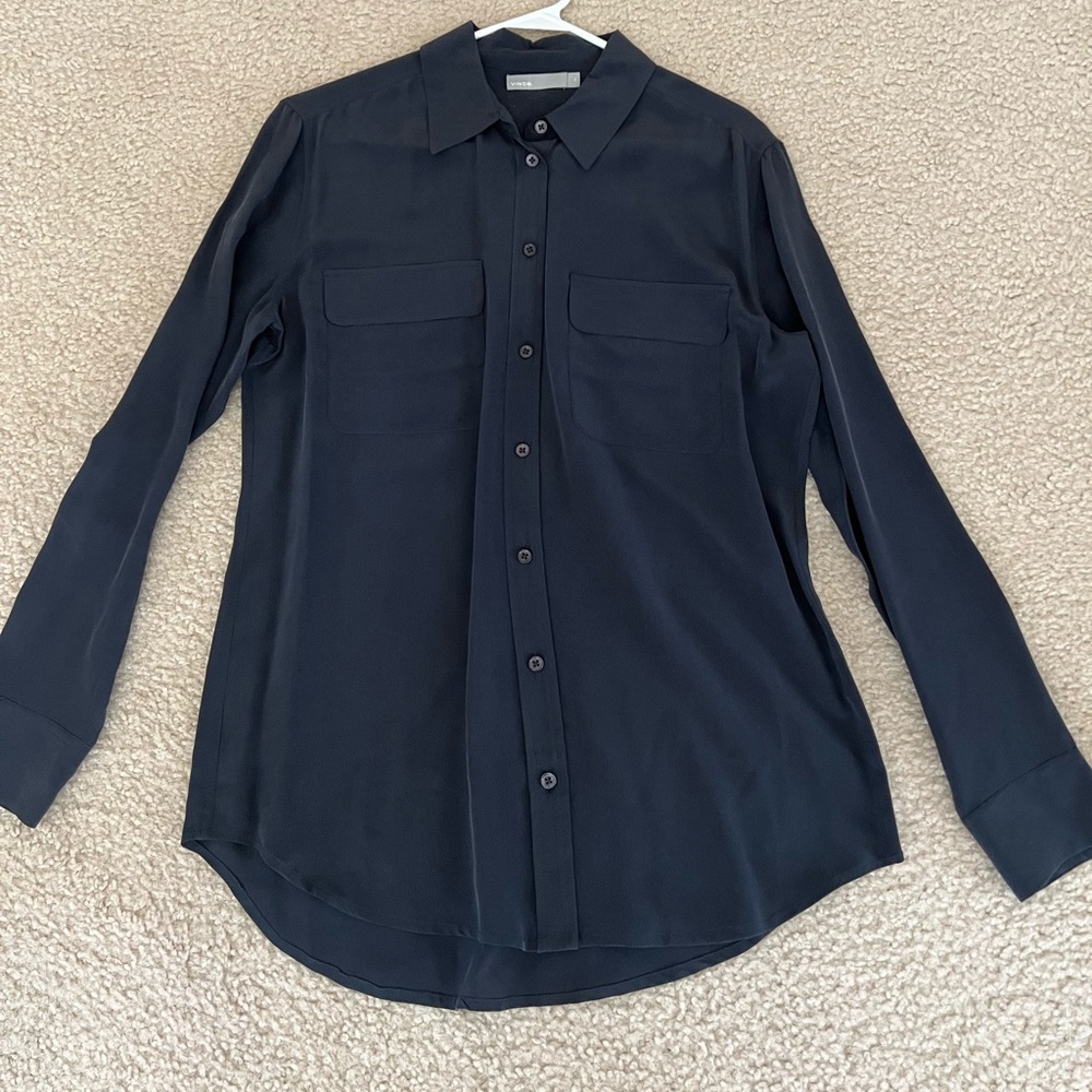NWOT tags vince silk career blouse small